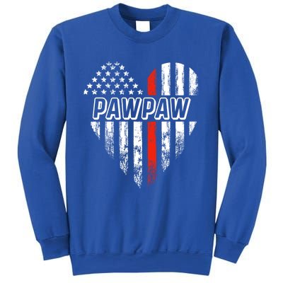 Proud Firefighter Pawpaw American Flag Heart Meaningful Gift Sweatshirt