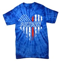 Proud Firefighter Pawpaw American Flag Heart Meaningful Gift Tie-Dye T-Shirt