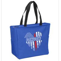 Proud Firefighter Pawpaw American Flag Heart Meaningful Gift Zip Tote Bag