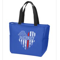 Proud Firefighter Pawpaw American Flag Heart Meaningful Gift Zip Tote Bag