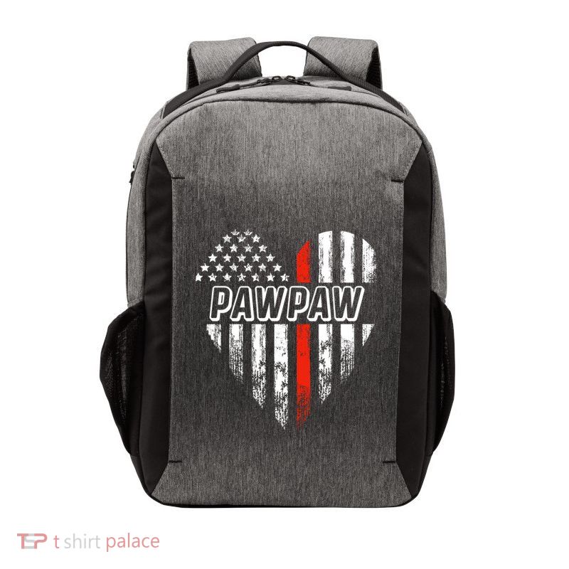Proud Firefighter Pawpaw American Flag Heart Meaningful Gift Vector Backpack