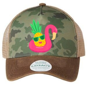 Pineapple Flamingo Pool Float Upside Down Pineapple Legacy Tie Dye Trucker Hat