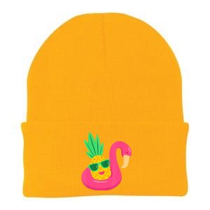 Pineapple Flamingo Pool Float Upside Down Pineapple Knit Cap Winter Beanie