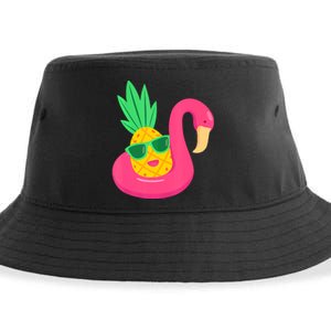 Pineapple Flamingo Pool Float Upside Down Pineapple Sustainable Bucket Hat