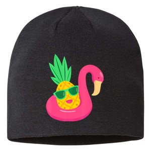 Pineapple Flamingo Pool Float Upside Down Pineapple Sustainable Beanie