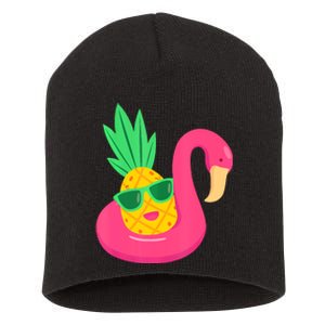 Pineapple Flamingo Pool Float Upside Down Pineapple Short Acrylic Beanie