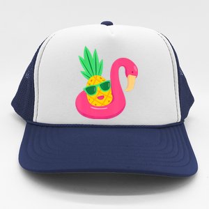 Pineapple Flamingo Pool Float Upside Down Pineapple Trucker Hat