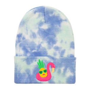 Pineapple Flamingo Pool Float Upside Down Pineapple Tie Dye 12in Knit Beanie