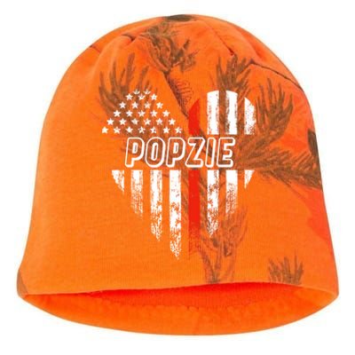 Proud Firefighter Popzie American Flag Heart Gift Kati - Camo Knit Beanie