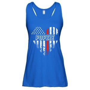 Proud Firefighter Popzie American Flag Heart Gift Ladies Essential Flowy Tank