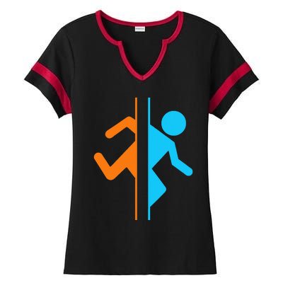 Portal Funny Ladies Halftime Notch Neck Tee