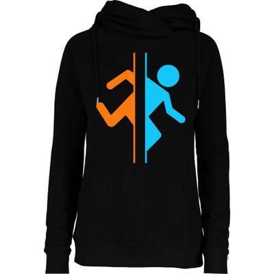 Portal Funny Womens Funnel Neck Pullover Hood