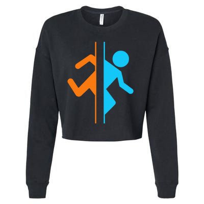 Portal Funny Cropped Pullover Crew