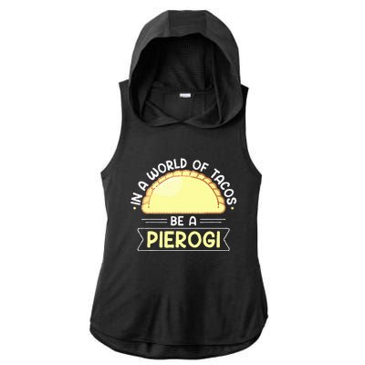 Polish Food Pierogi Ladies PosiCharge Tri-Blend Wicking Draft Hoodie Tank