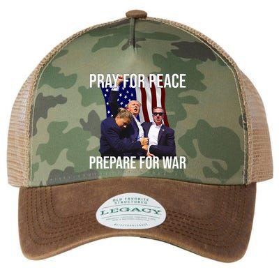 Pray For Peace Prepare For War Pro Trump Legacy Tie Dye Trucker Hat
