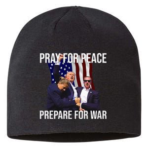 Pray For Peace Prepare For War Pro Trump Sustainable Beanie