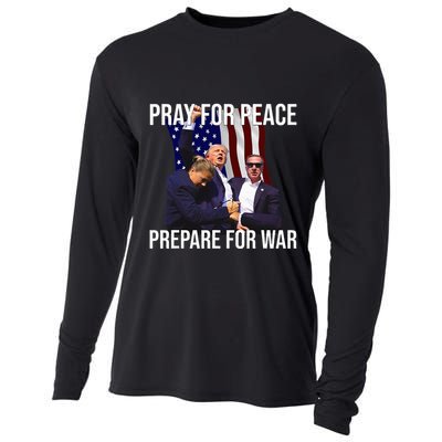 Pray For Peace Prepare For War Pro Trump Cooling Performance Long Sleeve Crew