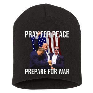 Pray For Peace Prepare For War Pro Trump Short Acrylic Beanie