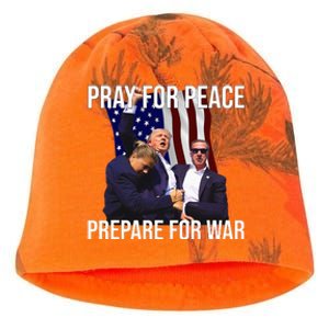 Pray For Peace Prepare For War Pro Trump Kati - Camo Knit Beanie