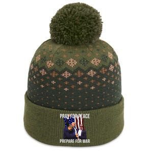 Pray For Peace Prepare For War Pro Trump The Baniff Cuffed Pom Beanie