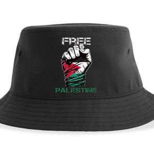 Palestine Free Palestine in Arabic Free Gaza Palestine Flag Sustainable Bucket Hat