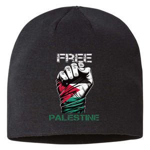 Palestine Free Palestine in Arabic Free Gaza Palestine Flag Sustainable Beanie