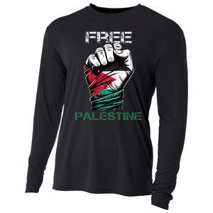 Palestine Free Palestine in Arabic Free Gaza Palestine Flag Cooling Performance Long Sleeve Crew