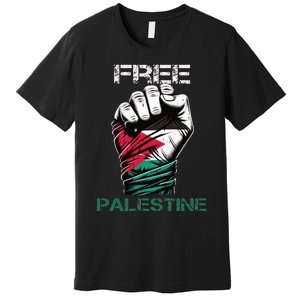 Palestine Free Palestine in Arabic Free Gaza Palestine Flag Premium T-Shirt