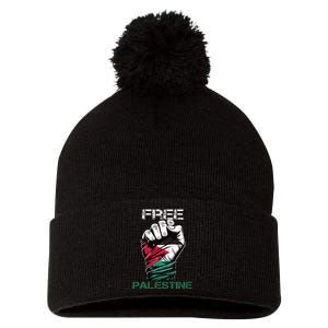 Palestine Free Palestine in Arabic Free Gaza Palestine Flag Pom Pom 12in Knit Beanie