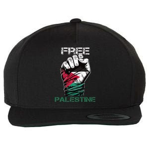 Palestine Free Palestine in Arabic Free Gaza Palestine Flag Wool Snapback Cap