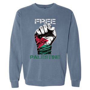 Palestine Free Palestine in Arabic Free Gaza Palestine Flag Garment-Dyed Sweatshirt