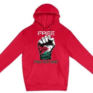 Palestine Free Palestine in Arabic Free Gaza Palestine Flag Premium Pullover Hoodie