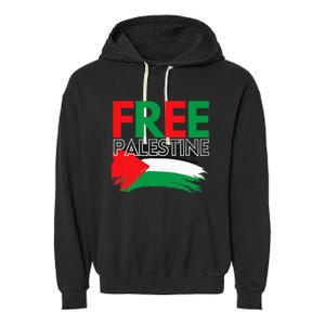 Palestine Free Palestine In Arabic Free Gaza Palestine Flag Garment-Dyed Fleece Hoodie