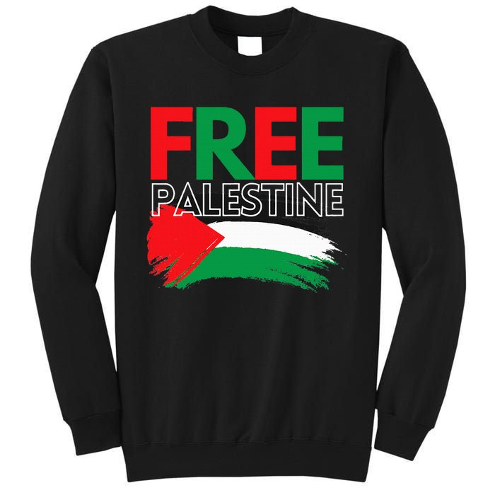 Palestine Free Palestine In Arabic Free Gaza Palestine Flag Tall Sweatshirt