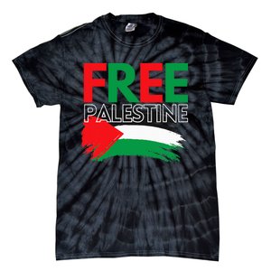 Palestine Free Palestine In Arabic Free Gaza Palestine Flag Tie-Dye T-Shirt