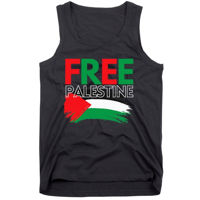 Palestine Free Palestine In Arabic Free Gaza Palestine Flag Tank Top