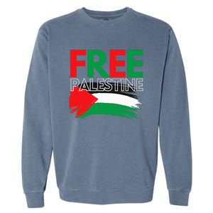 Palestine Free Palestine In Arabic Free Gaza Palestine Flag Garment-Dyed Sweatshirt