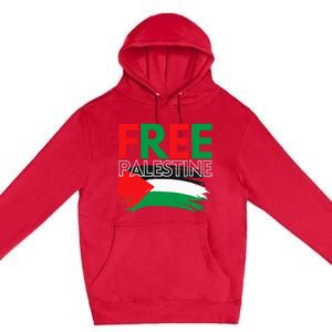 Palestine Free Palestine In Arabic Free Gaza Palestine Flag Premium Pullover Hoodie