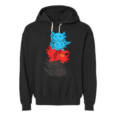 Polyamory Flag Pride LGBTQ Axolotl Garment-Dyed Fleece Hoodie