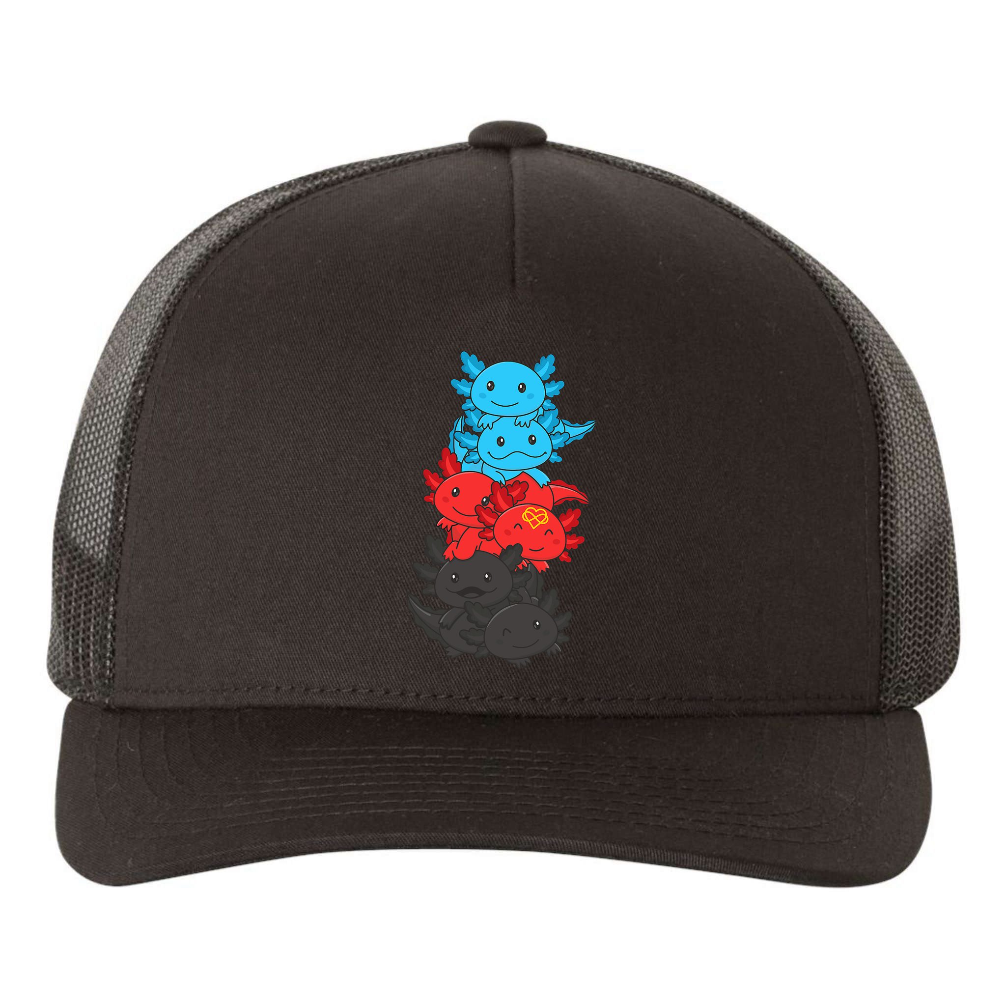 Polyamory Flag Pride LGBTQ Axolotl Yupoong Adult 5-Panel Trucker Hat