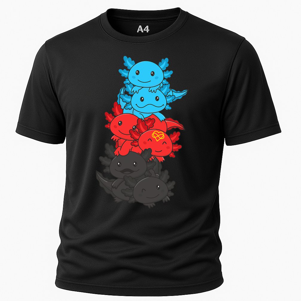 Polyamory Flag Pride LGBTQ Axolotl Performance Shirt