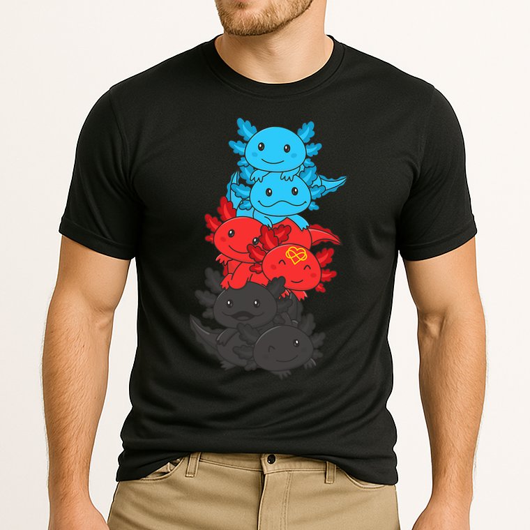 Polyamory Flag Pride LGBTQ Axolotl Performance Shirt