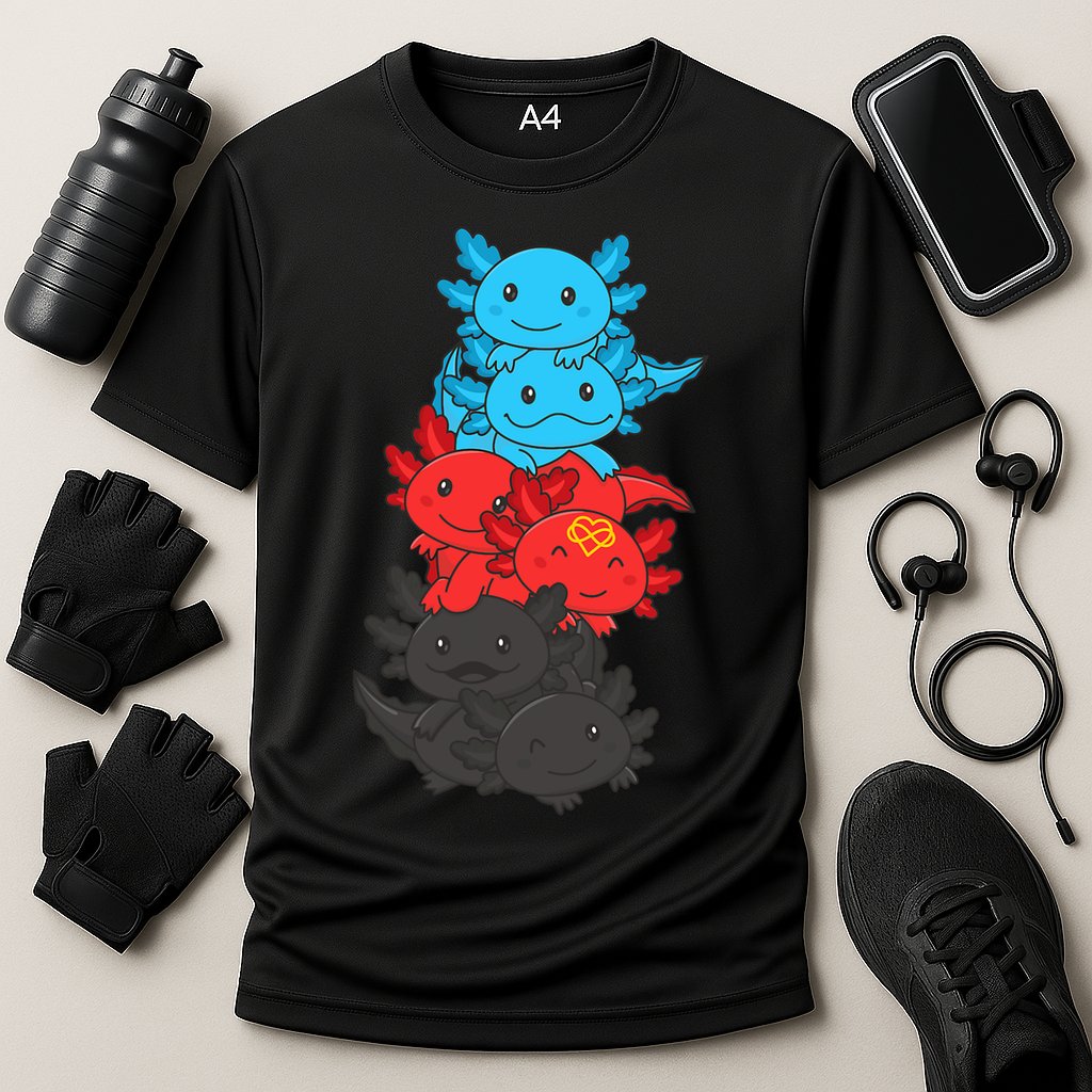 Polyamory Flag Pride LGBTQ Axolotl Performance Shirt