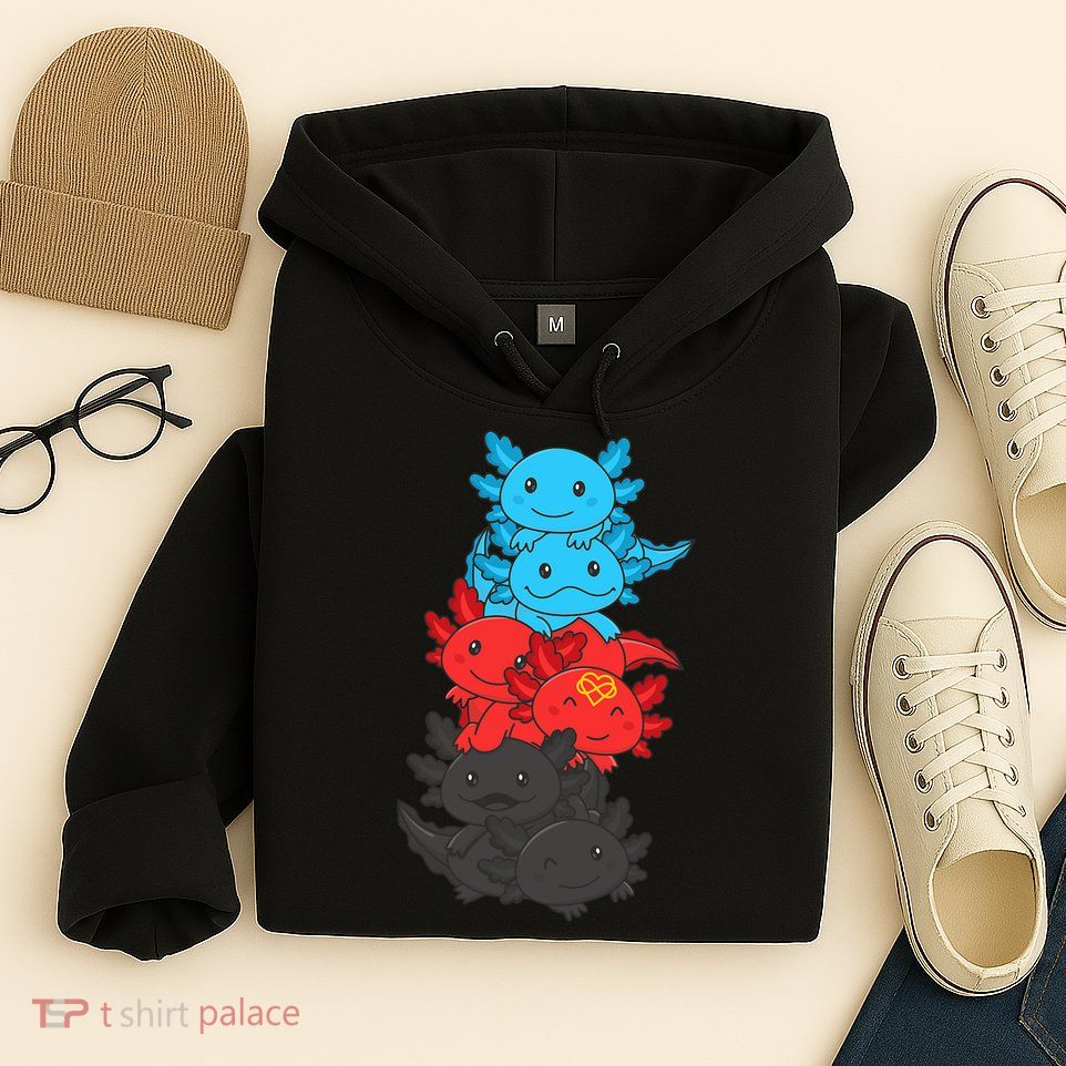 Polyamory Flag Pride LGBTQ Axolotl Hoodie
