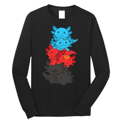 Polyamory Flag Pride LGBTQ Axolotl Long Sleeve Shirt
