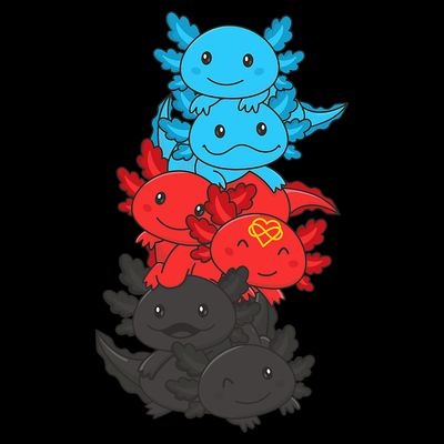 Polyamory Flag Pride LGBTQ Axolotl T-Shirt