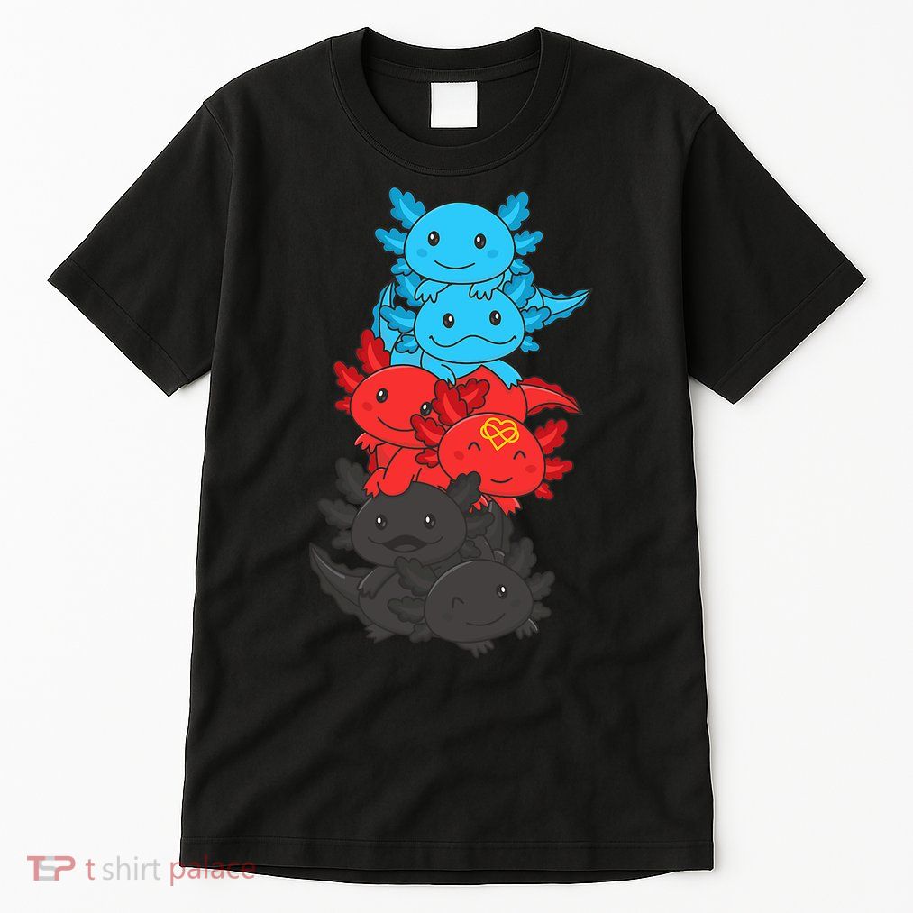 Polyamory Flag Pride LGBTQ Axolotl Tall T-Shirt
