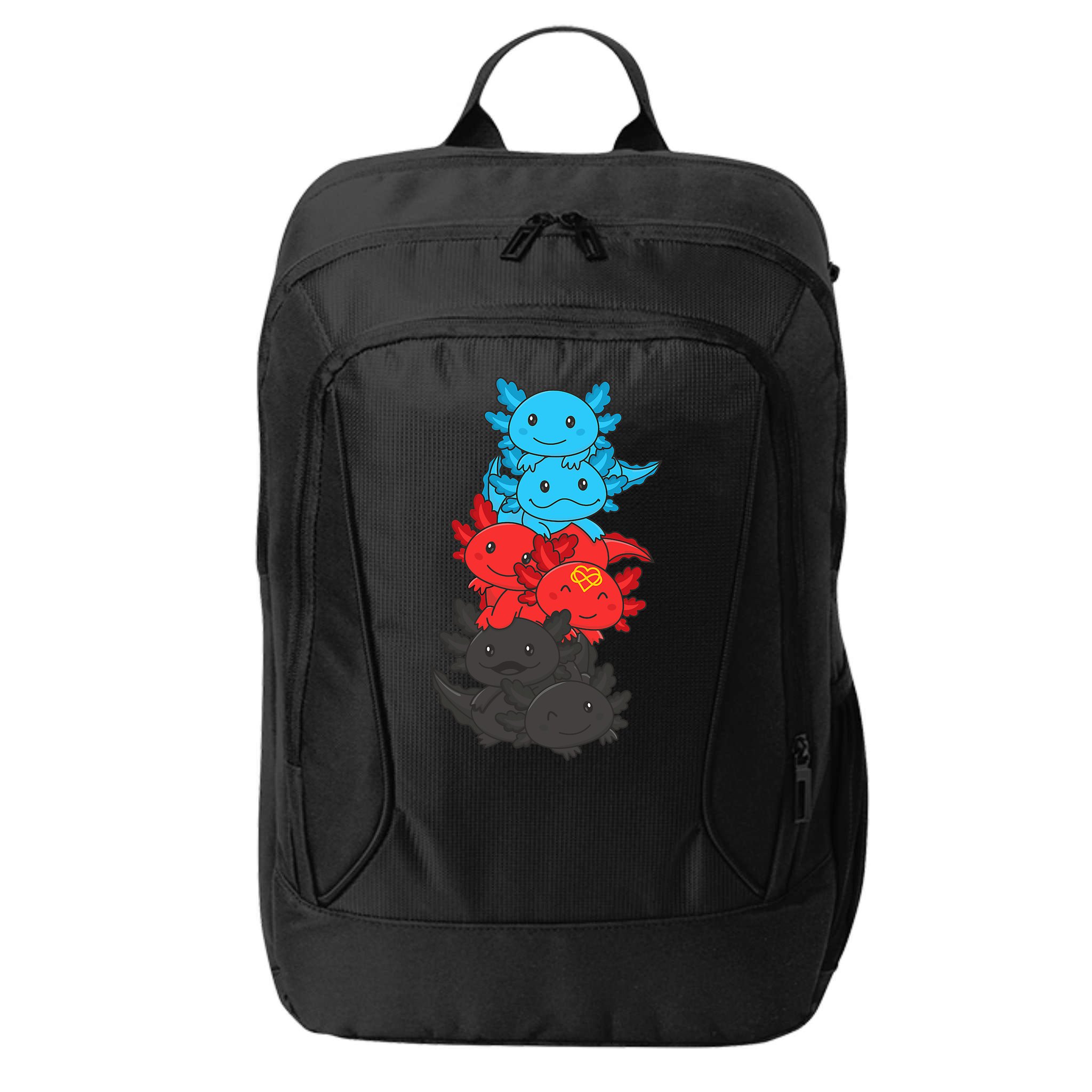 Polyamory Flag Pride LGBTQ Axolotl City Backpack