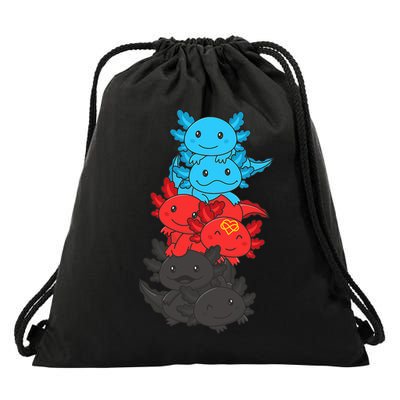 Polyamory Flag Pride LGBTQ Axolotl Drawstring Bag