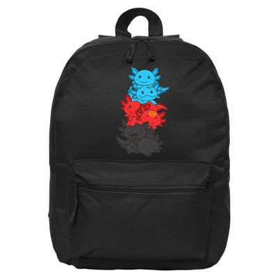 Polyamory Flag Pride LGBTQ Axolotl 16 in Basic Backpack